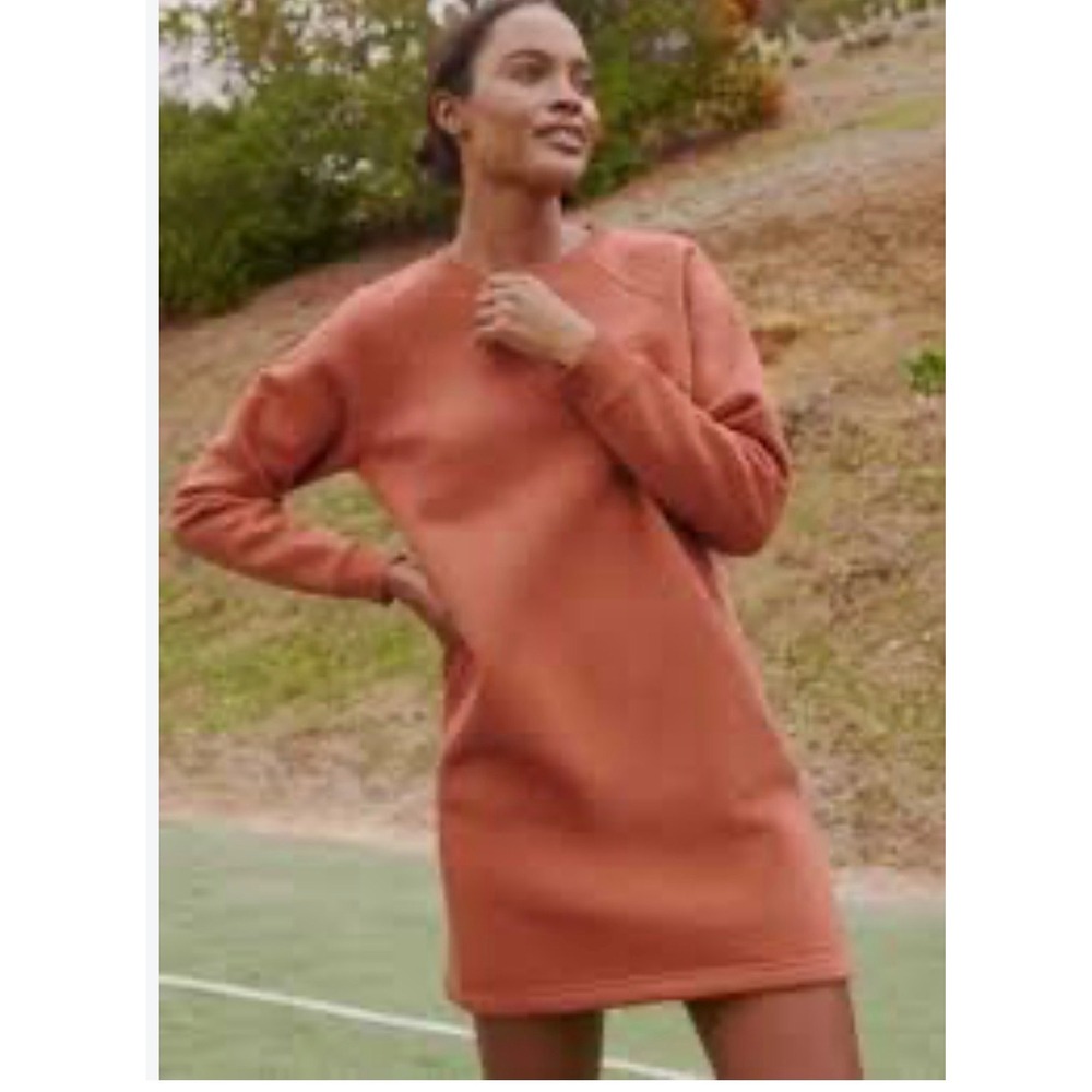 Pact Organic Cotton Sweatshirt Dress Rust Orange Long Sleeve XL Cozy Gorpcore